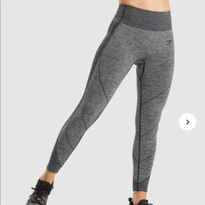 Gymshark Hyper Amplify Leggings - Black Marl/Black